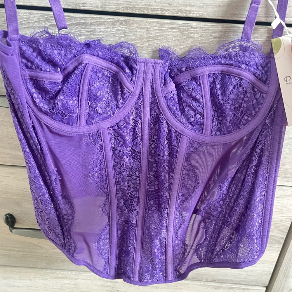 purple corset top!